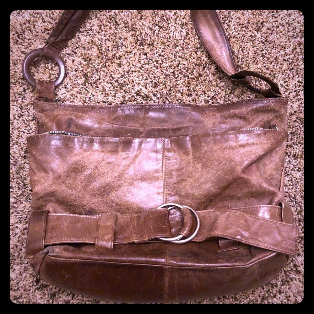 Casual brown leather purse